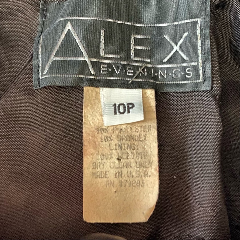 Alex Evenings Black Sleeveless Slip Dress Size 10P Vintage - Picture 11 of 11